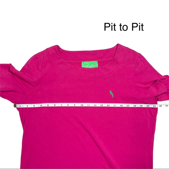 Pappagallo • Solid Pink Scallop Sleeve T-Shirt L - Picture 11 of 15